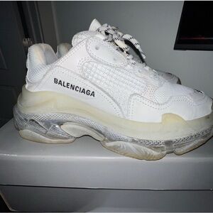 *AUTHENTIC* Balenciaga Triple S White and Clear Sneakers Size 38